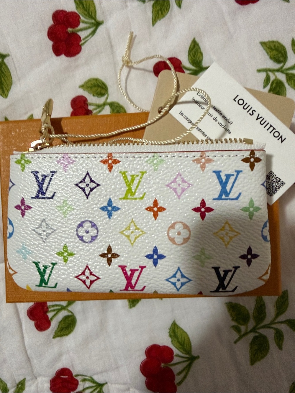 Louis Vuitton White Multicolor Monogram Zip Card Holder
Brand new 
Never used